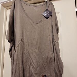 Ava & Viv tshirt, nwt, new taupe tee, 4x